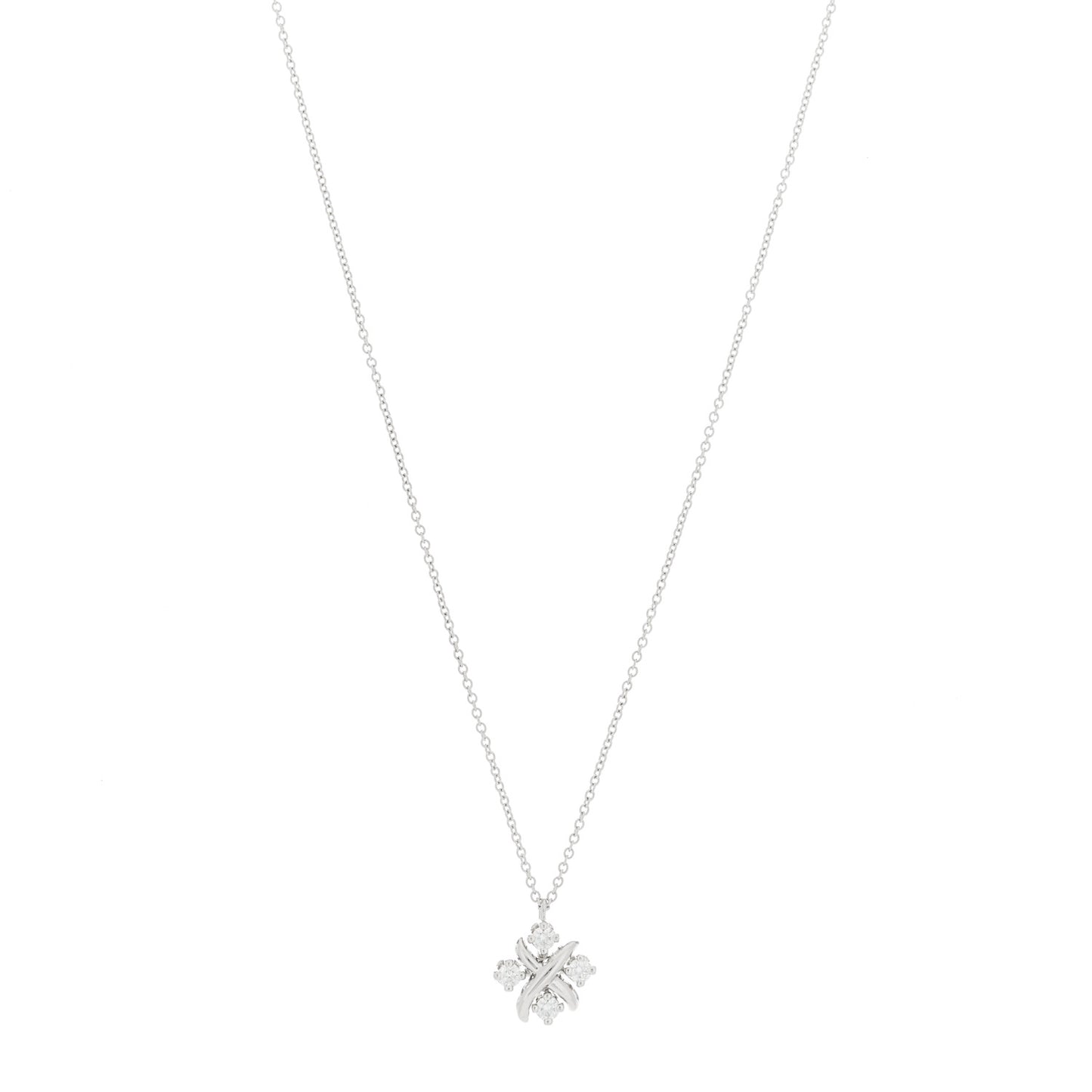 Platinum Diamond Schlumberger Lynn Pendant Necklace
