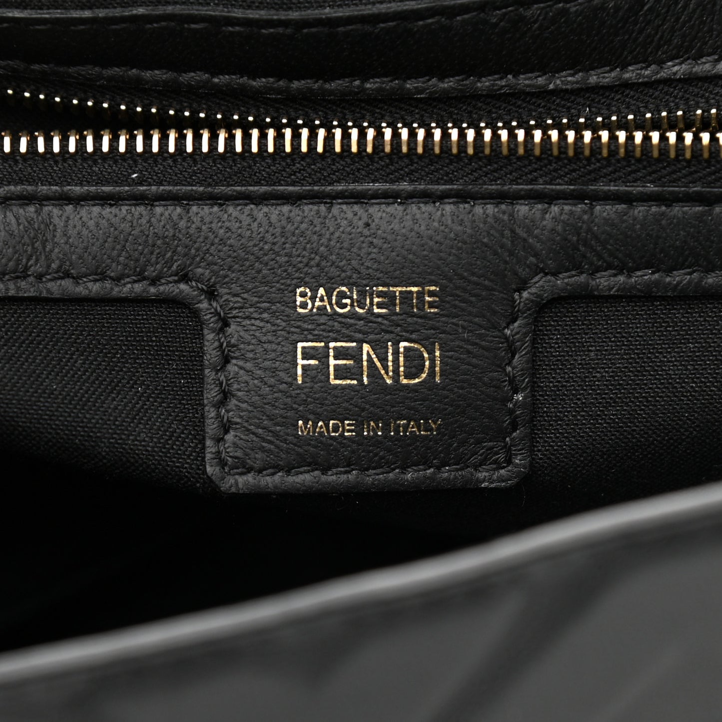 Nappa FF 1974 Embossed Baguette Black