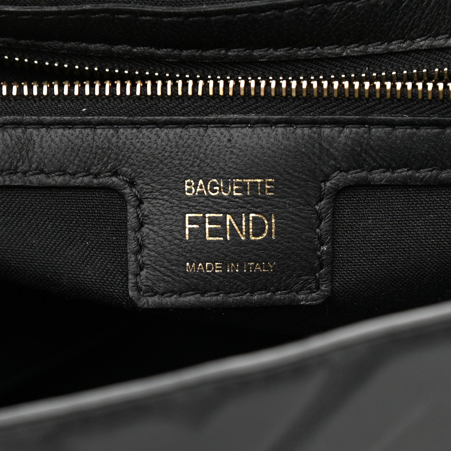 Fendi Nappa FF 1974 Embossed Baguette Black 5 of 10
