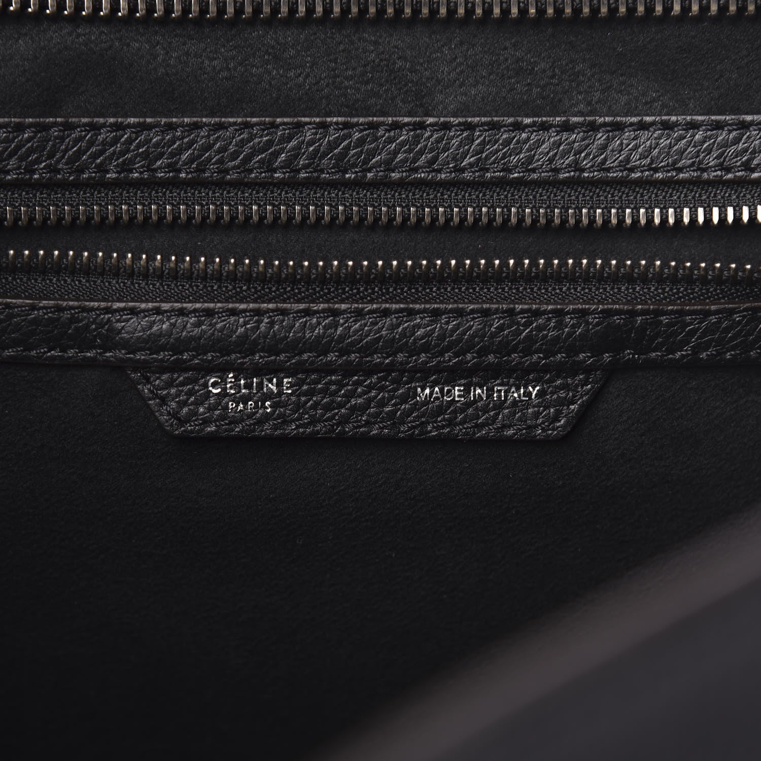 Celine Drummed Calfskin Mini Luggage Black 6 of 10