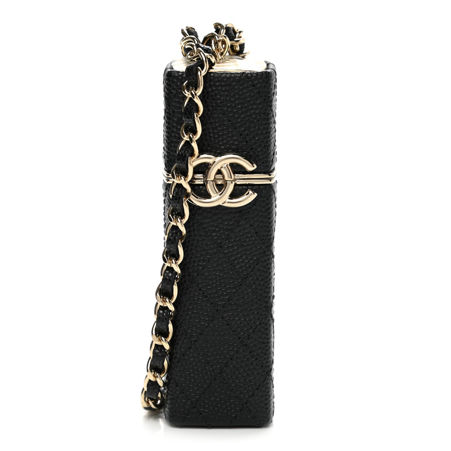 Chanel Caviar Stitched Lipstick Case On Chain Black 1 of 9