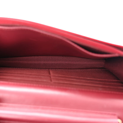 Chanel Lambskin Quilted Wallet On Chain WOC Burgundy 5 of 12