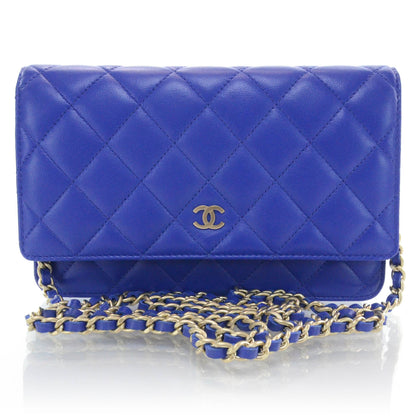 Chanel Lambskin Quilted Wallet On Chain WOC Royal Blue 1 of 10