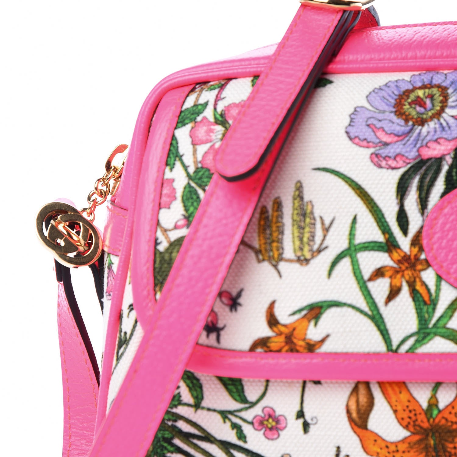Gucci Canvas Flora Floral Shoulder Bag White Fuchsia Fluo 11 of 11