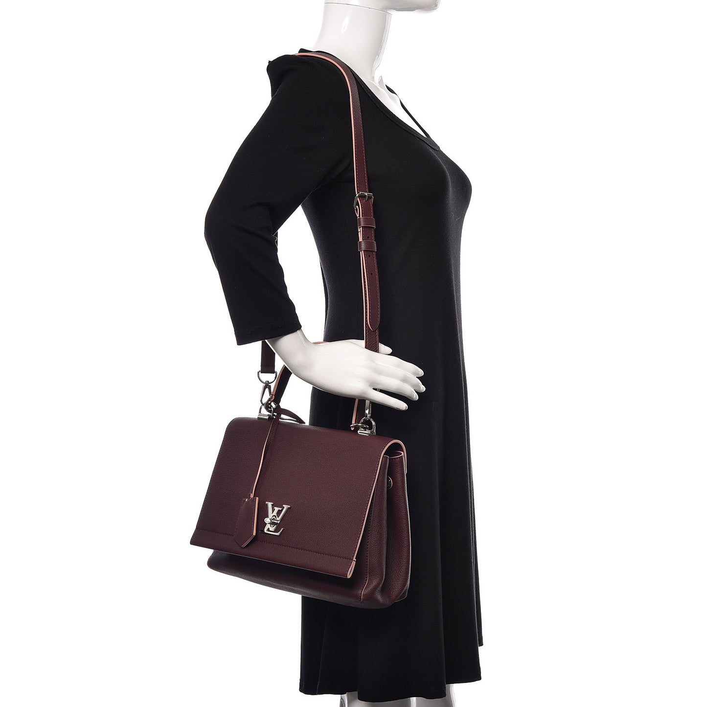 Soft Calfskin Lockme II Top Handle Prune
