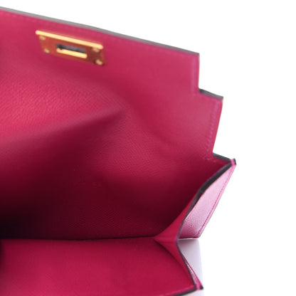 Hermes Madame Calfskin Kelly Pocket Compact Wallet Rose Pourpre 5 of 7