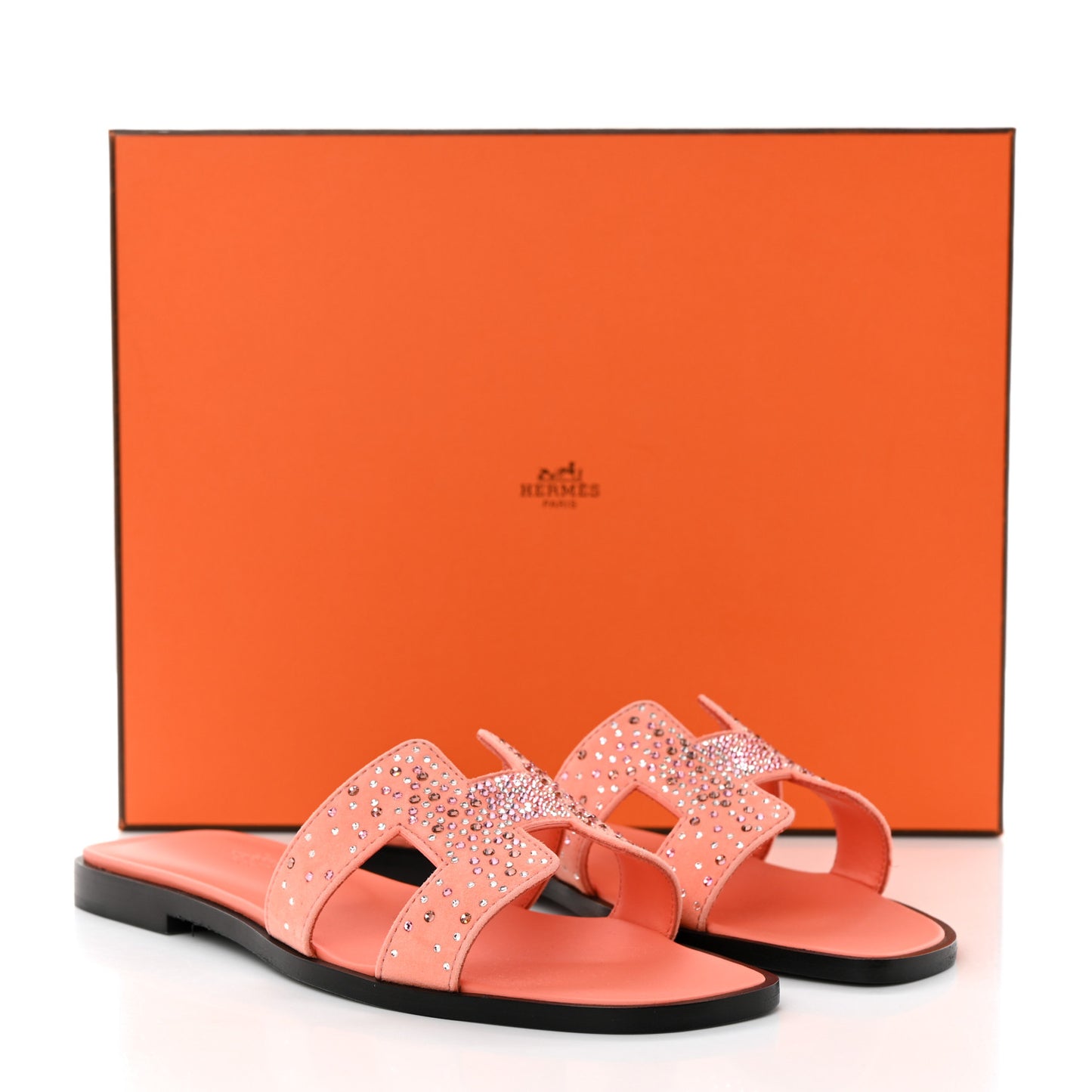 Suede Goatskin Crystal Oran Sandals 35 Orange Joey