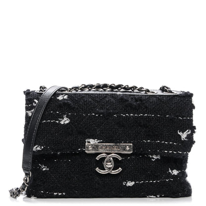 Chanel Tweed Quilted CC Clasp Flap Black 1 of 7