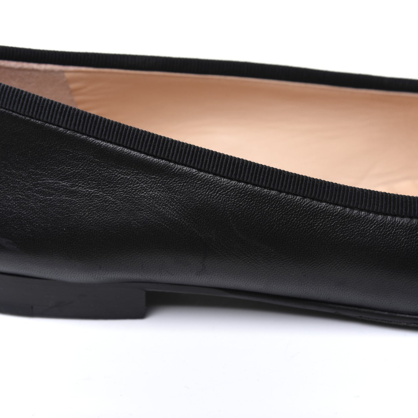 Lambskin Patent Cap Toe Ballerina Flats 37 Black