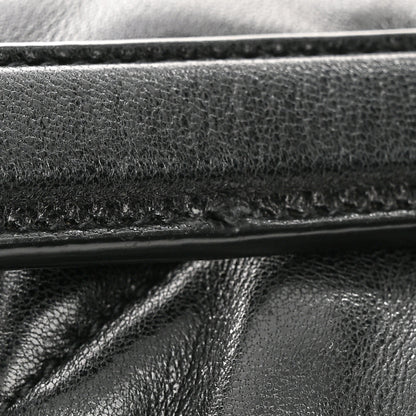 Saint Laurent Lambskin Quilted Medium Loulou Puffer Monogram Chain Satchel Black 11 of 12