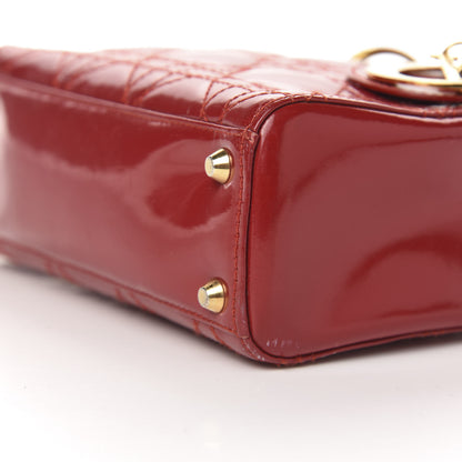 Christian Dior Patent Cannage Mini Lady Dior Red 16 of 17