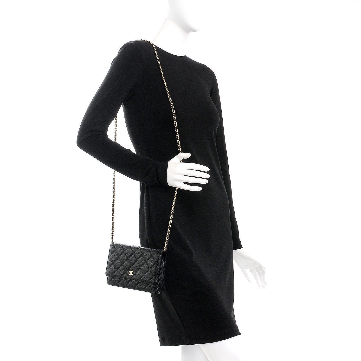 Chanel Caviar Quilted Wallet On Chain WOC Black 2 of 8