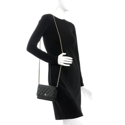 Chanel Caviar Quilted Wallet On Chain WOC Black 2 of 8