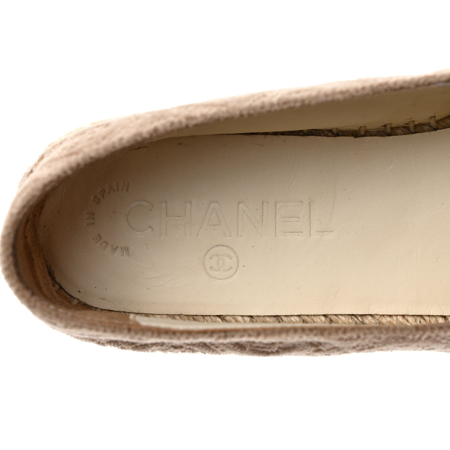 Chanel Velvet Grosgrain Quilted Camellia CC Espadrilles 36 Beige Black 7 of 9