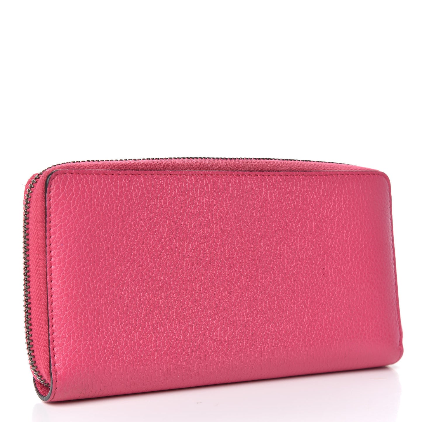 Grained Calfskin Logo Zip Around Wallet Box Pink Green