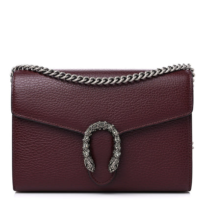 Gucci Dollar Calfskin Crystal Mini Dionysus Chain Wallet Vintage Bordeaux 1 of 10