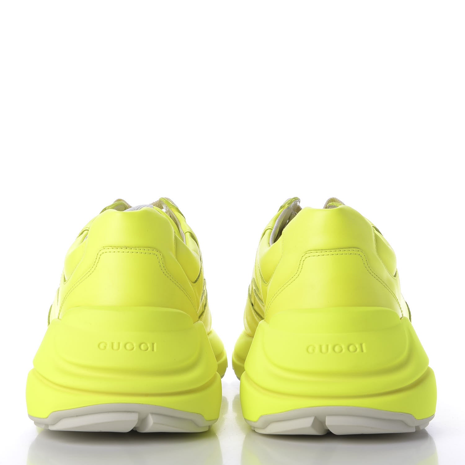 Gucci Calfskin Mens Rhyton Sneakers 11 Yellow Fluo 5 of 10