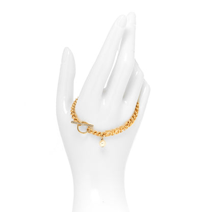 Christian Dior Metal Crystal Pearl Dio(r)evolution Bracelet Gold 2 of 5