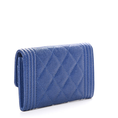 Chanel Iridescent Caviar Quilted Boy Card Holder Wallet Dark Blue 2 of 8