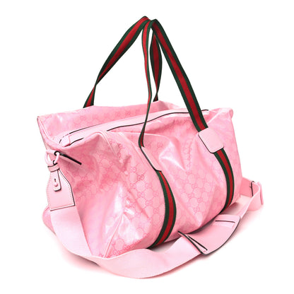Gucci Crystal Monogram Web Medium Duffle Bag Pink 2 of 11