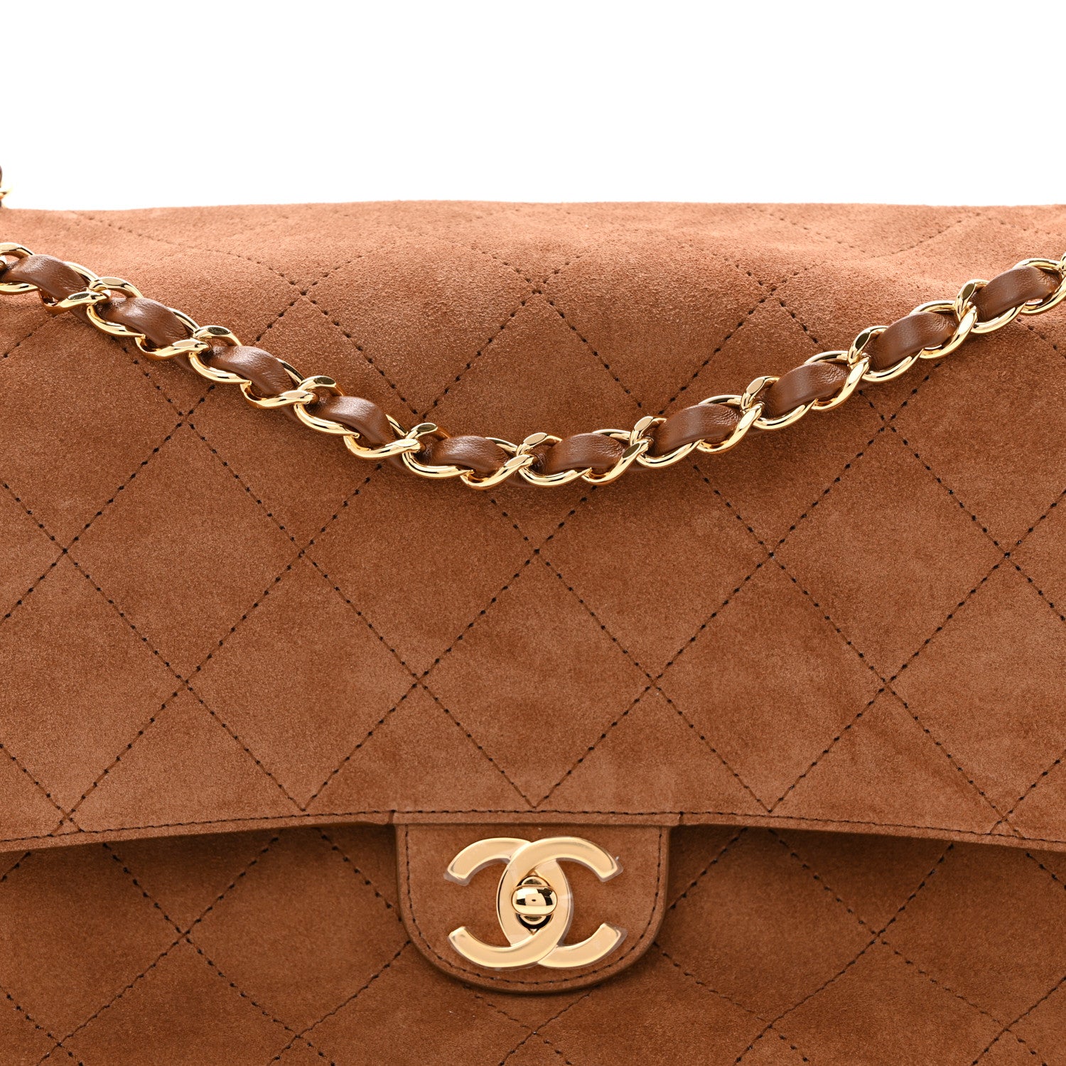 Chanel Suede Calfskin Small Souplissimo Maxi Flap Camel 16 of 21