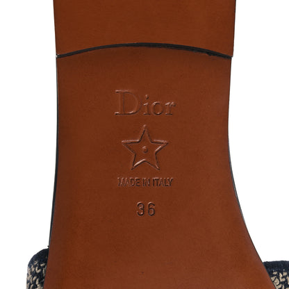 Christian Dior Canvas Embroidered Dway Mules Slide Sandals 36 Deep Blue 6 of 9
