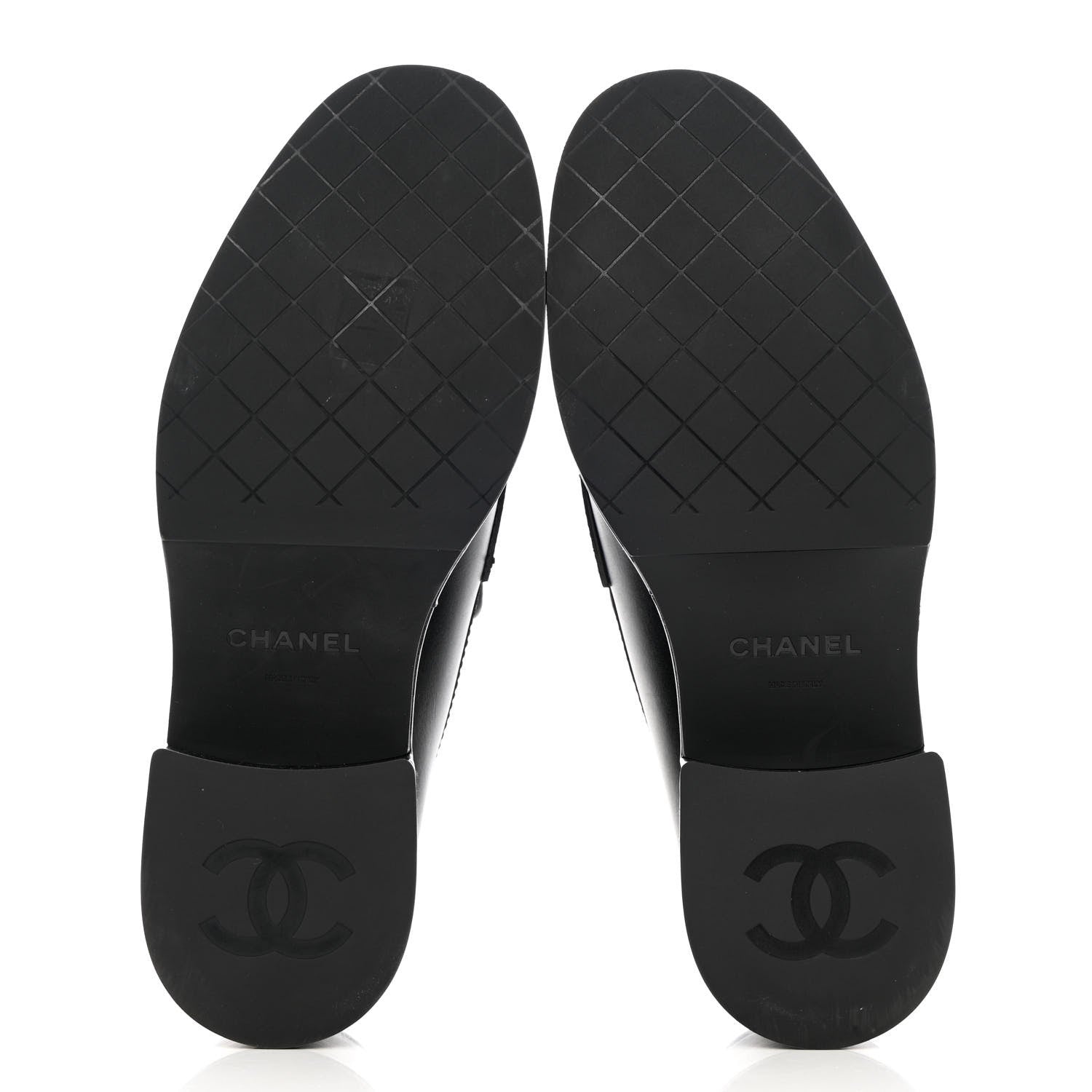 Chanel Calfskin CC Platform Loafers 39.5 Black 5 of 12