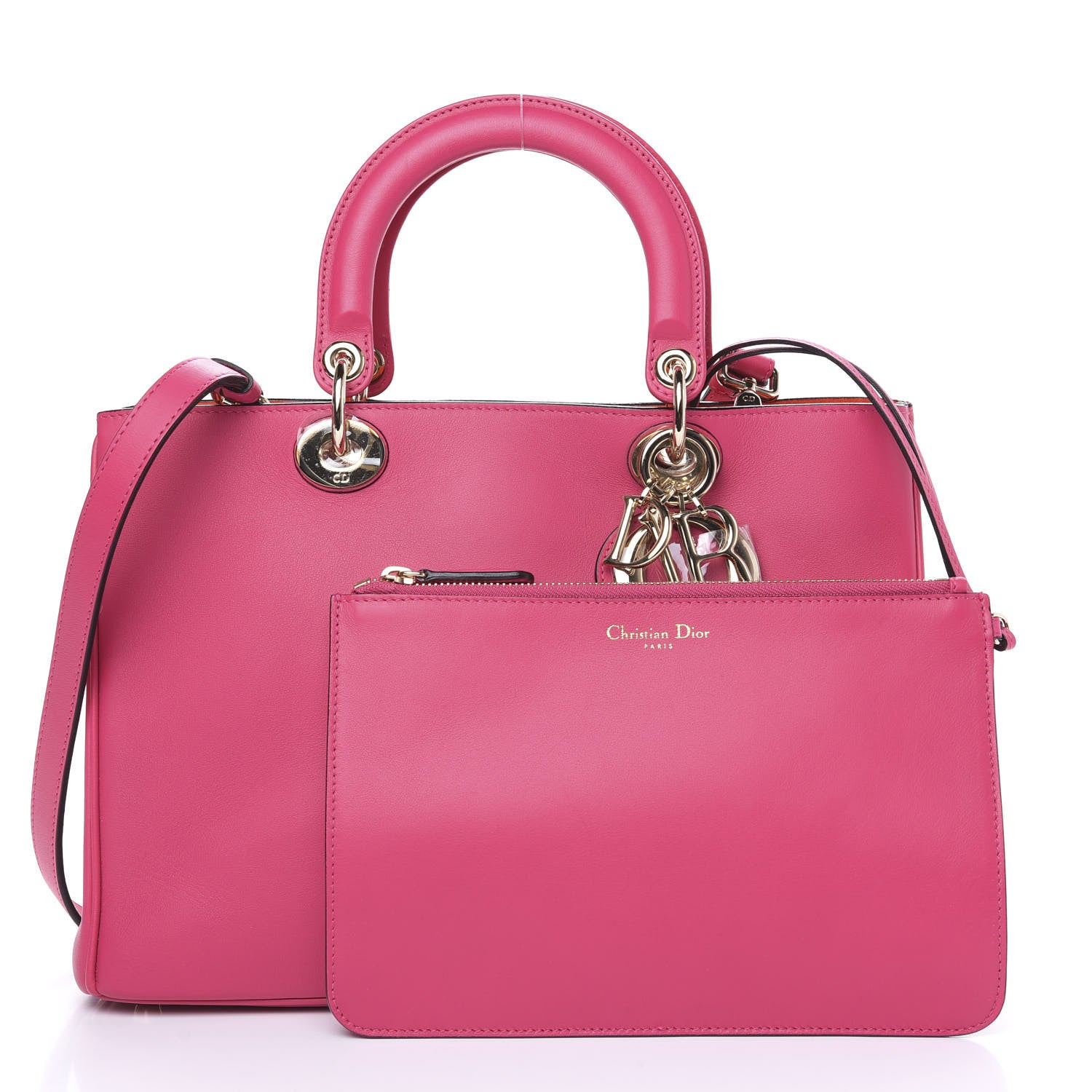 Christian Dior Calfskin Medium Diorissimo Bag Fuchsia 4 of 11