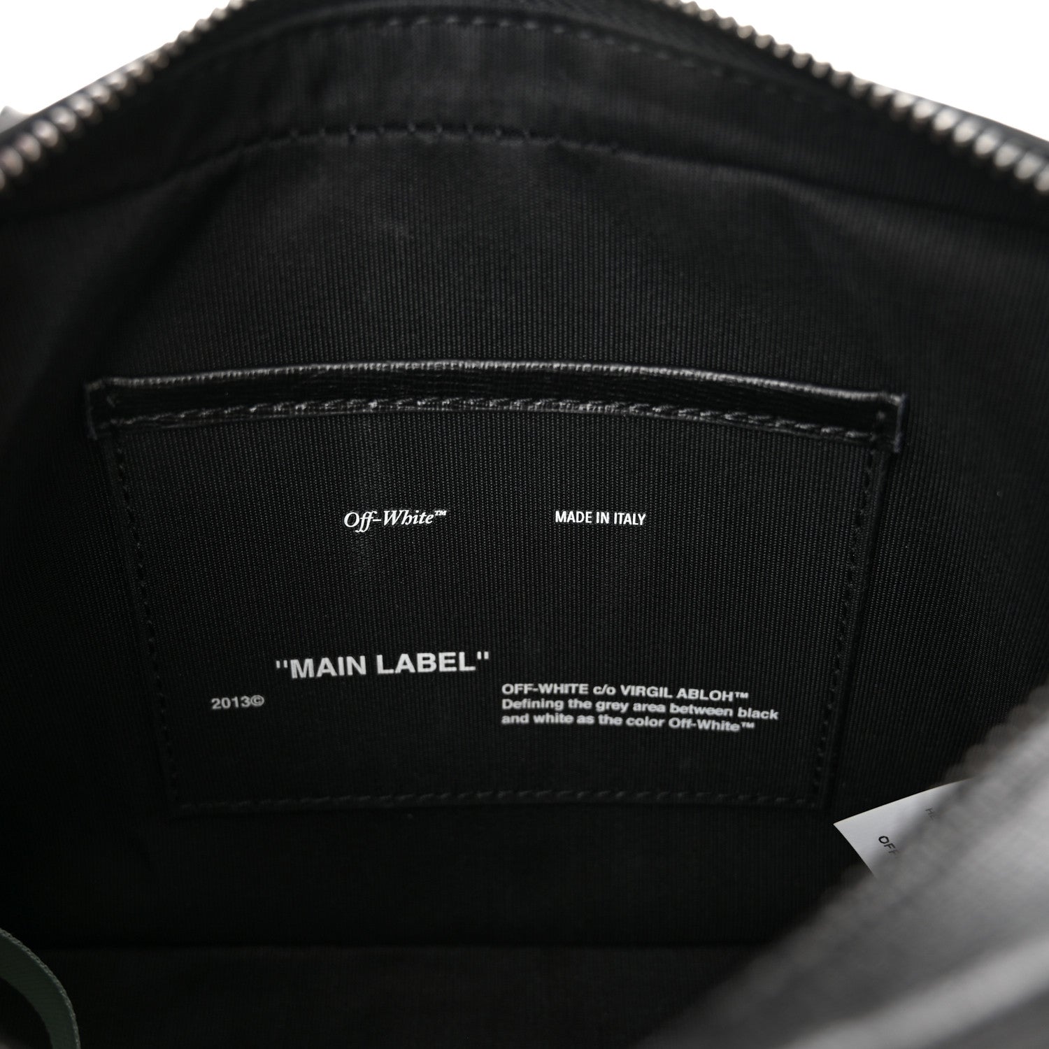 Off-White Saffiano Striped Mini Diag Bag Black White 6 of 10