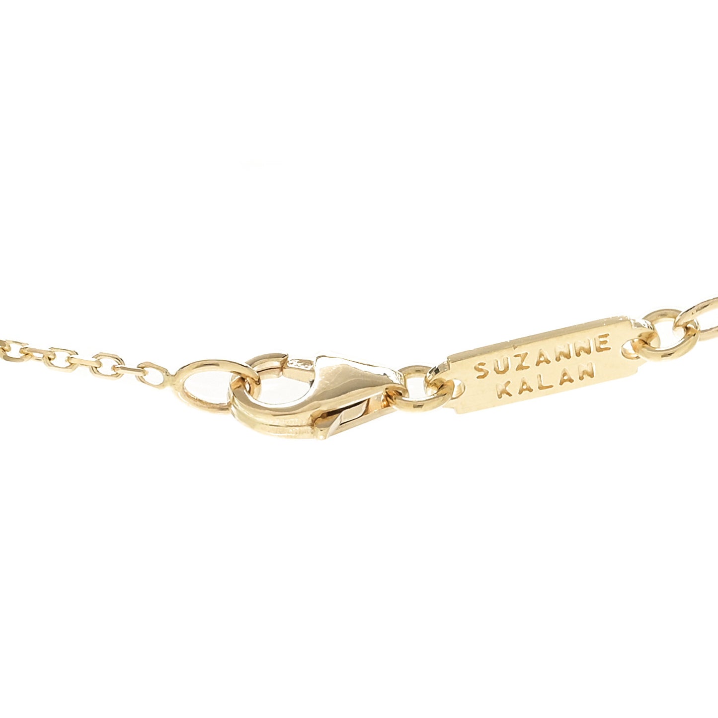 18K Yellow Gold Diamond Blue Sapphire Princess Midi Pendant Necklace
