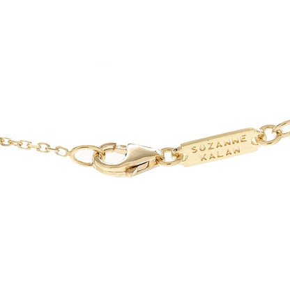 Suzanne Kalan 18K Yellow Gold Diamond Blue Sapphire Princess Midi Pendant Necklace 5 of 6