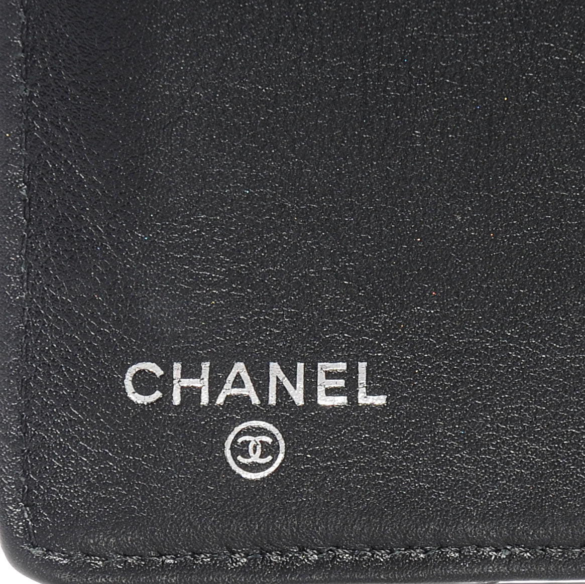 Striated Patent Yen Wallet Black
