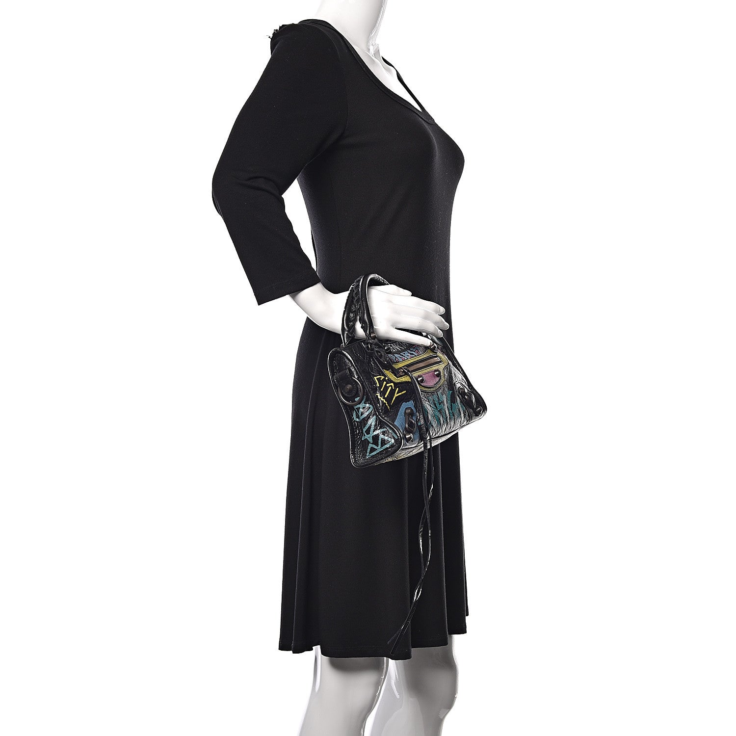 Balenciaga Agneau Arena Graffiti All Over Classic Hardware Mini City Black Multicolor 2 of 10
