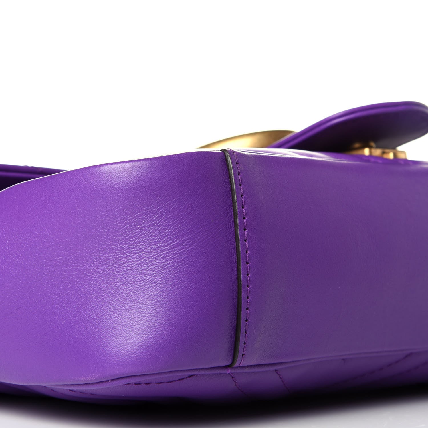 Gucci Calfskin Matelasse Medium GG Marmont Shoulder Bag Shine Purple 8 of 9