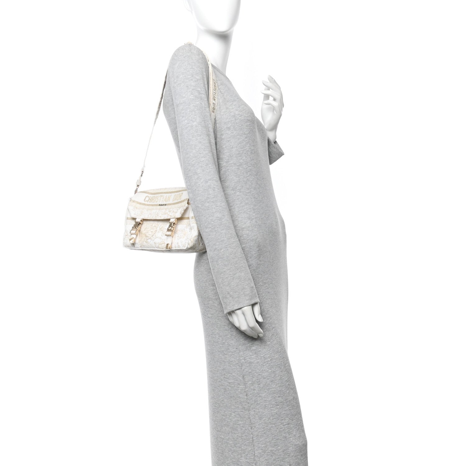 Christian Dior Canvas Diorcamp Messenger White Gold 2 of 10