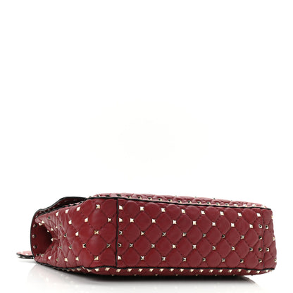 Valentino Garavani Nappa Large Rockstud Spike Shoulder Bag Rubino 4 of 9