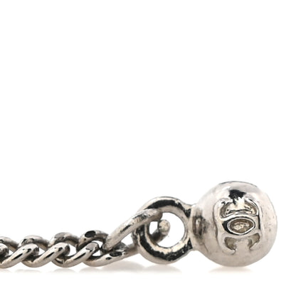 Chanel Baguette Crystal CC Drop Earrings Silver 4 of 5