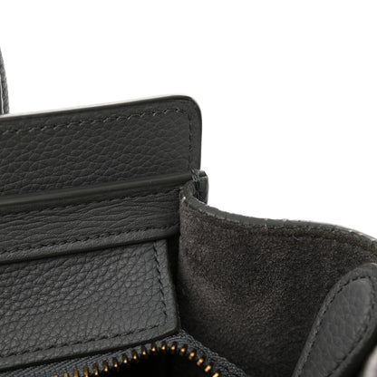 Celine Drummed Calfskin Nano Luggage Kohl 11 of 12
