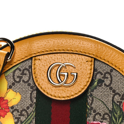 Gucci GG Supreme Monogram Flora Web Mini Ophidia Round Shoulder Bag Beige Multicolor Crop 8 of 11