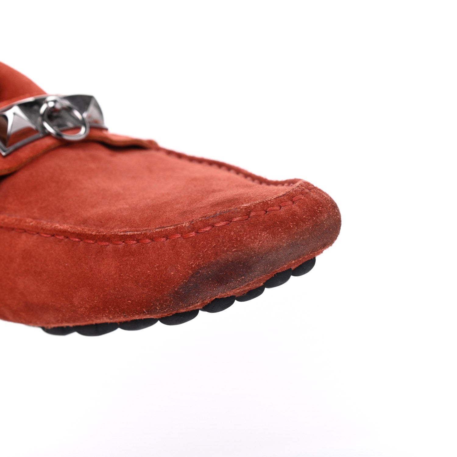 Hermes Suede Irving Moccasin Loafers 43 Rouge 10 of 16