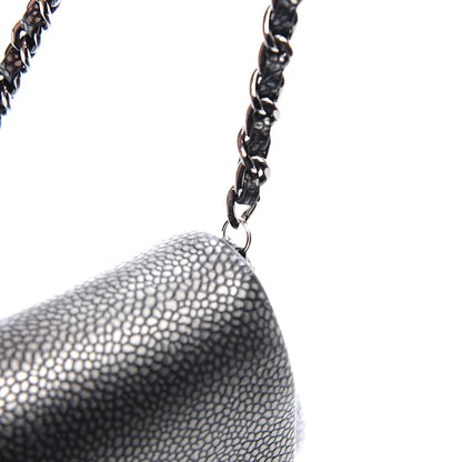 Chanel Metallic Caviar Half Moon Wallet On Chain WOC Dark Silver 10 of 13