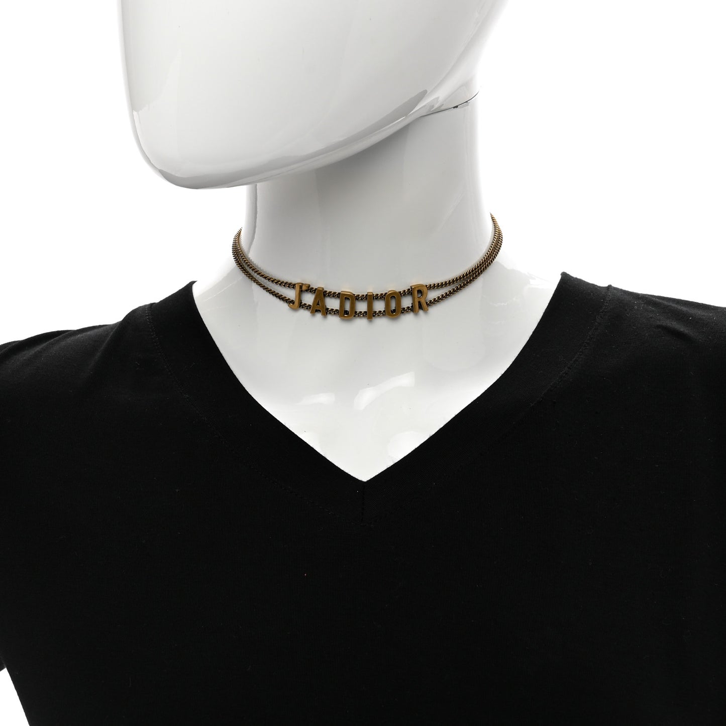 Metal J'Adior Choker Necklace Aged Gold