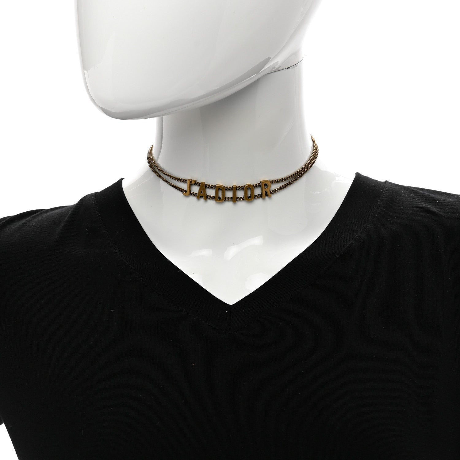 Christian Dior Metal J'Adior Choker Necklace Aged Gold 2 of 4