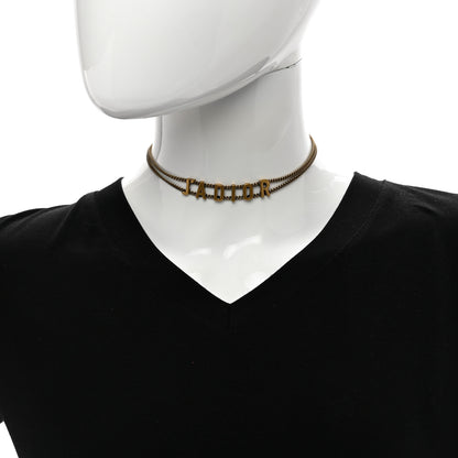 Christian Dior Metal J'Adior Choker Necklace Aged Gold 2 of 4