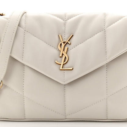 Saint Laurent Lambskin Quilted Toy Loulou Puffer Monogram Chain Satchel Crema Soft 7 of 9