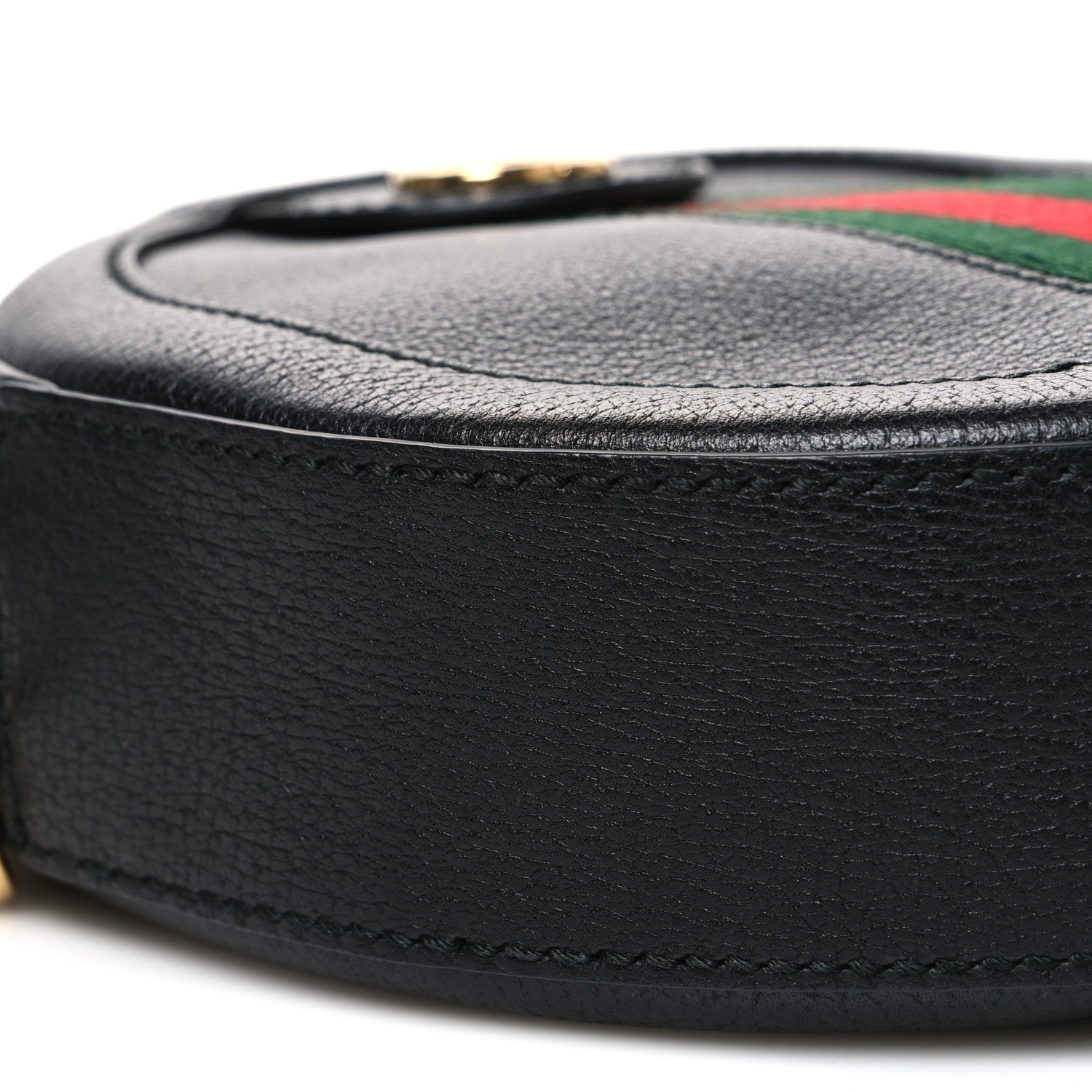 Gucci Grained Calfskin Web Mini Ophidia Round Shoulder Bag Black 9 of 10