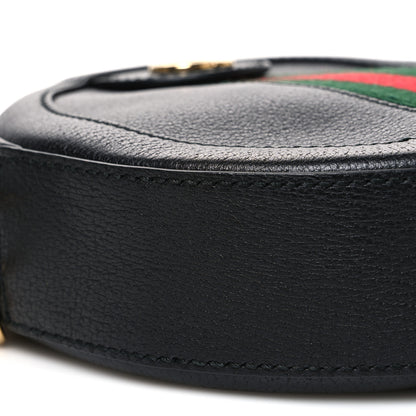 Gucci Grained Calfskin Web Mini Ophidia Round Shoulder Bag Black 9 of 10