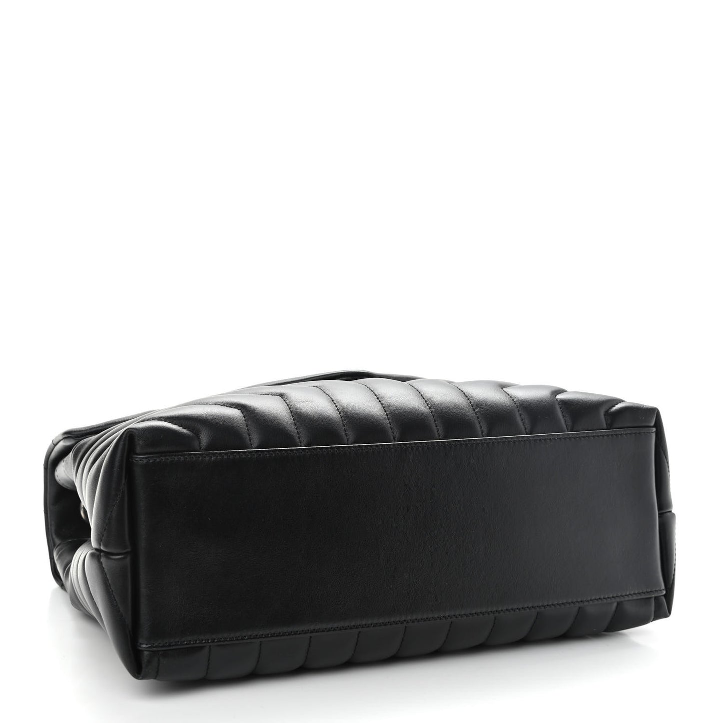 Calfskin Y Quilted Monogram Medium Loulou Chain Satchel Black