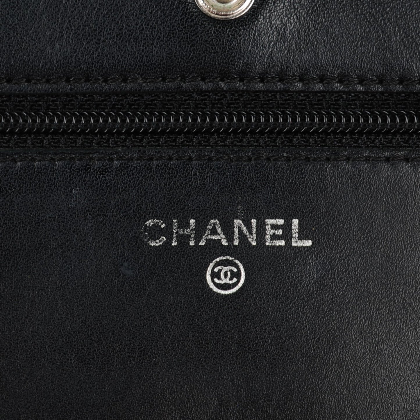 Calfskin Quilted Cambon Wallet On Chain WOC Black