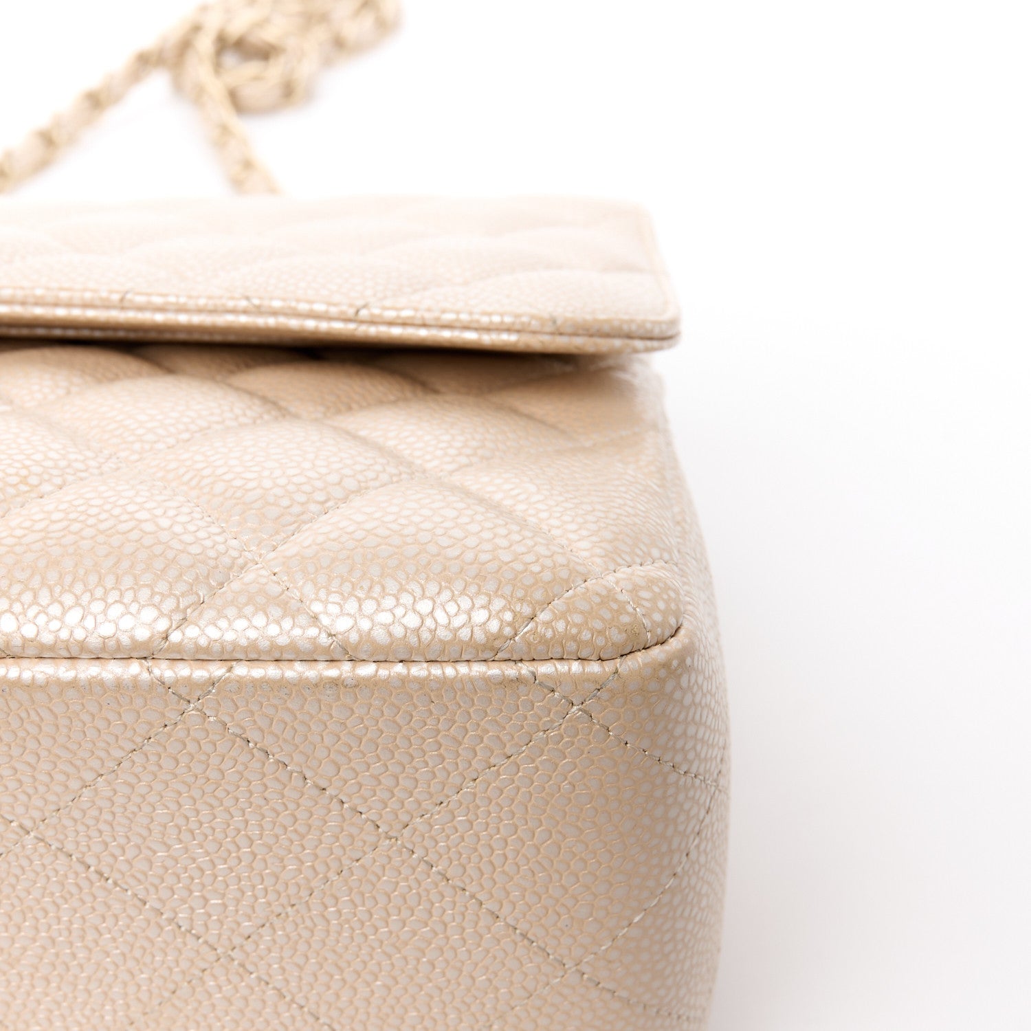 Chanel Iridescent Caviar Quilted Jumbo Double Flap Beige 13 of 13